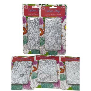 NEW DCI Color Joy iPhone 6 Case Set 5‎ Assorted Designs DIY Art Coloring Covers